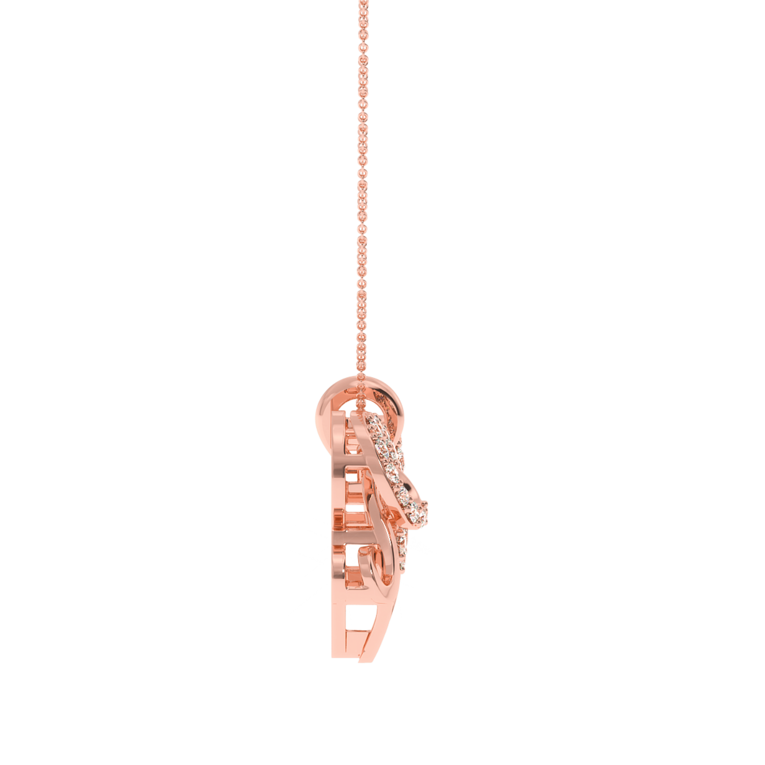 0.24ct Accented Love Script Heart Natural Diamond Pendant