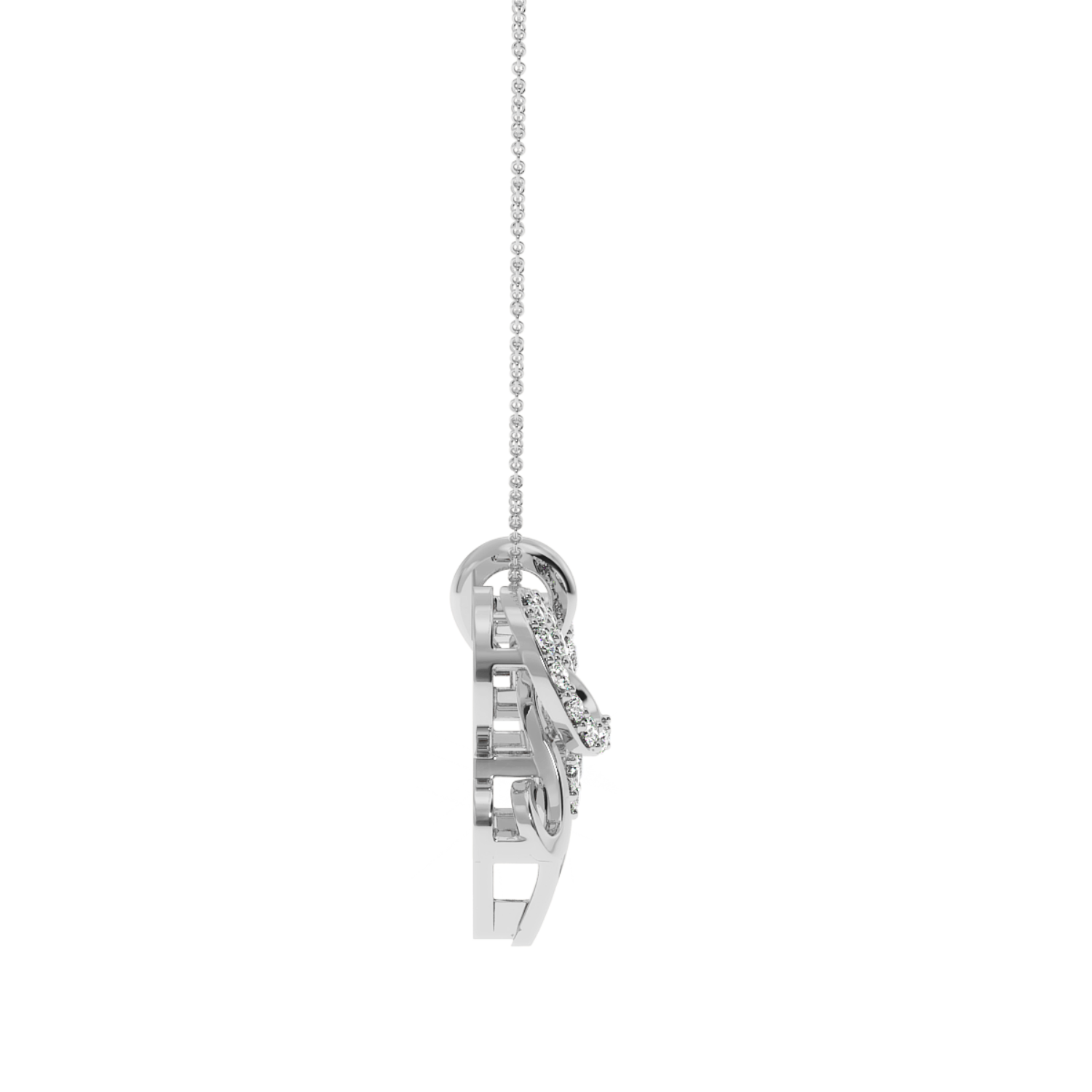 0.24ct Accented Love Script Heart Natural Diamond Pendant