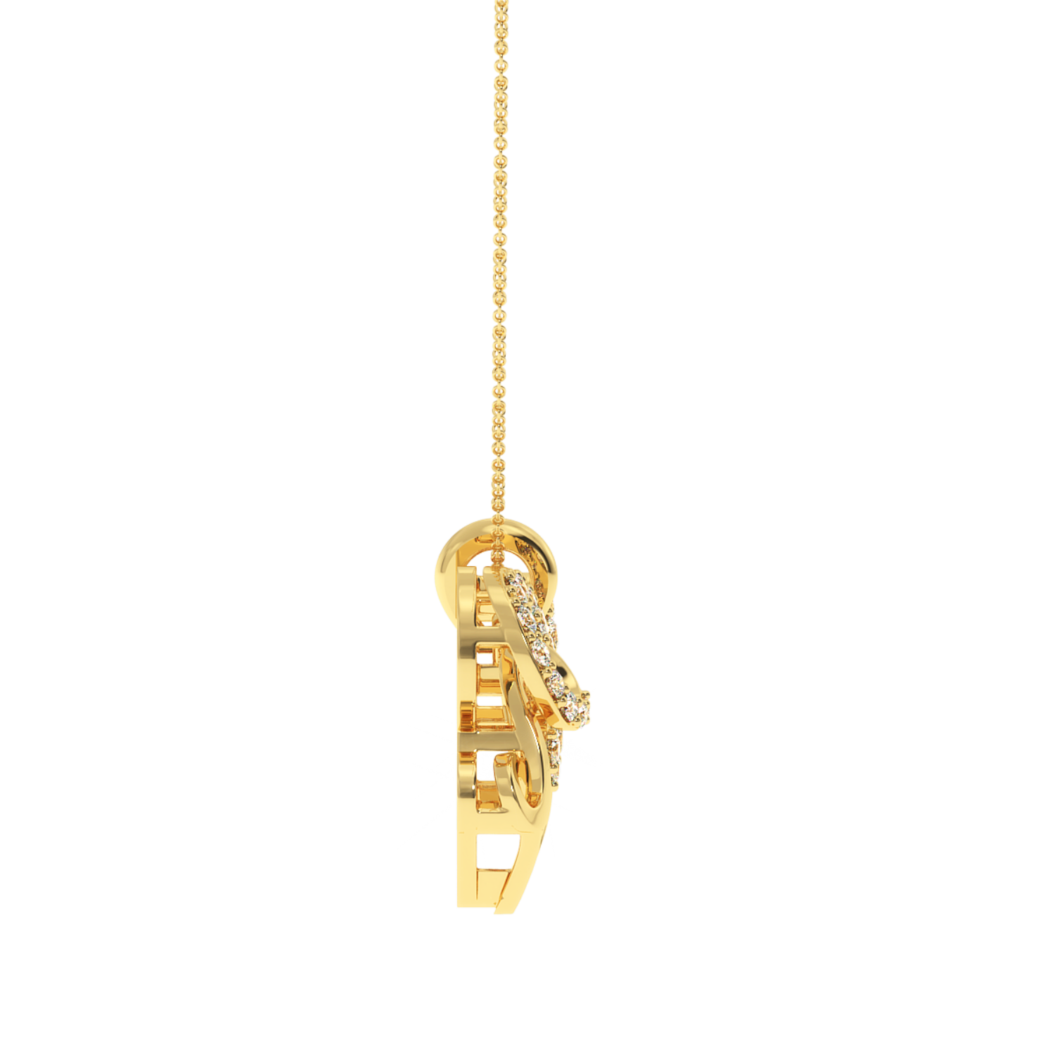 0.24ct Accented Love Script Heart Natural Diamond Pendant