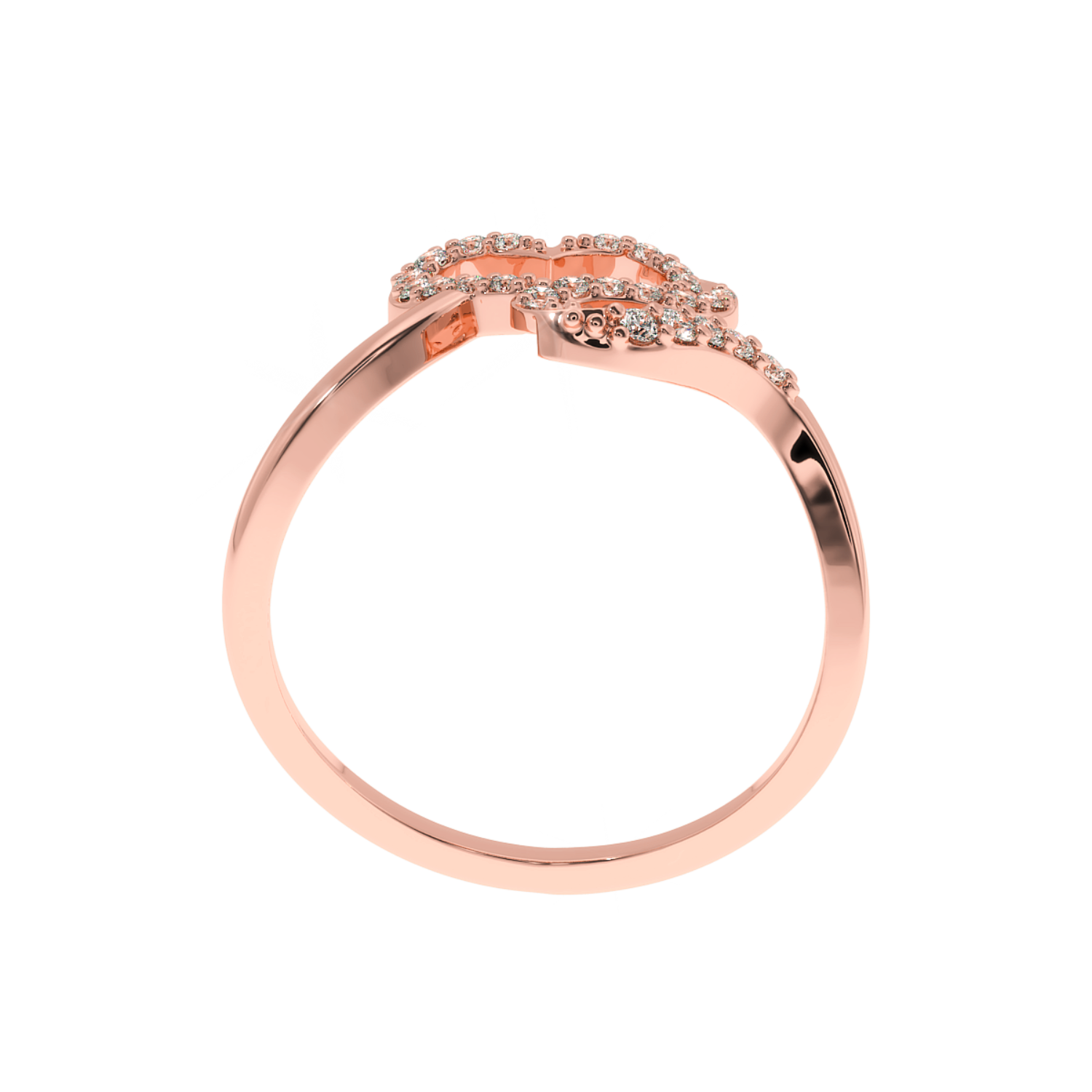 0.20 CT Lab Grown Diamond Snake Heart Ring – 14K Gold