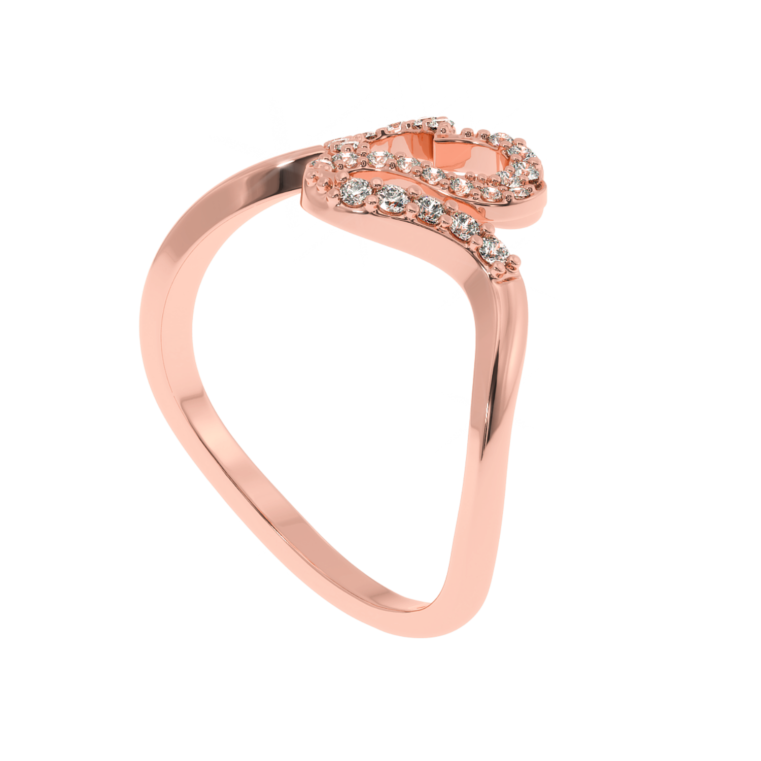 0.20 CT Lab Grown Diamond Snake Heart Ring – 14K Gold