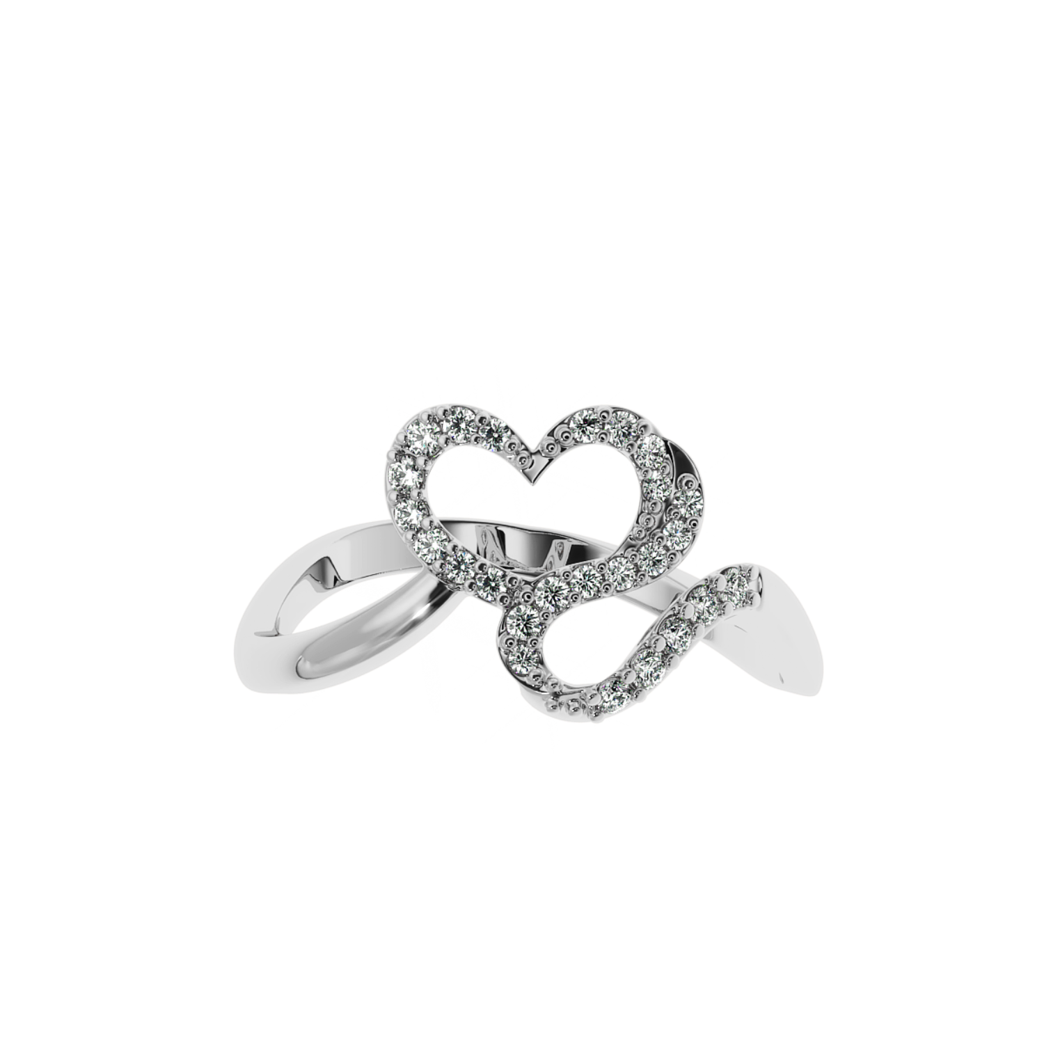 0.20 CT Lab Grown Diamond Snake Heart Ring – 14K Gold