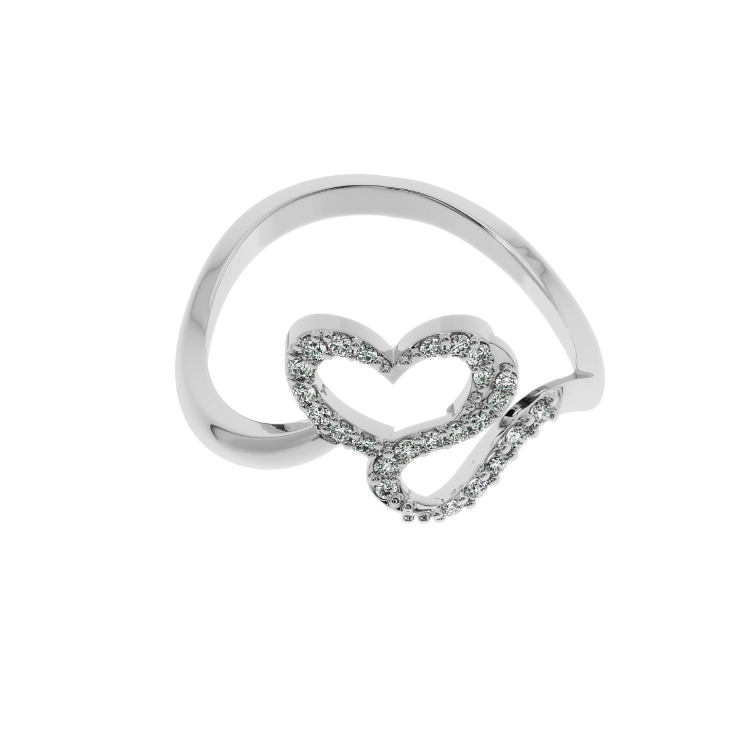 0.20 CT Lab Grown Diamond Snake Heart Ring – 14K Gold