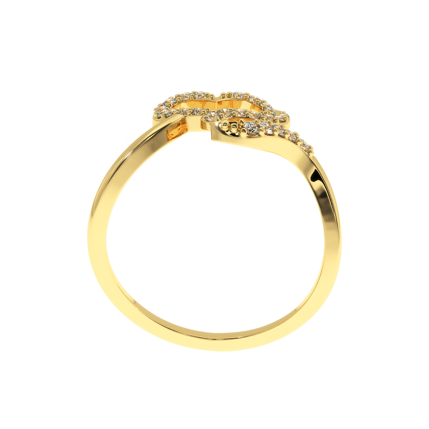 0.20 CT Lab Grown Diamond Snake Heart Ring – 14K Gold