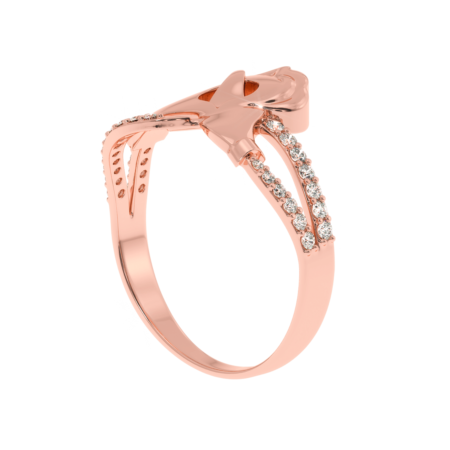 Solitairekart 14K Gold Couple Hands Lab Diamond Ring