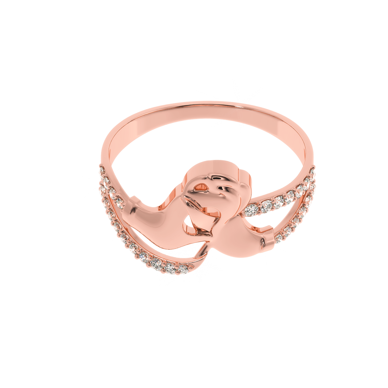 Buy 0.21Ct Holding Hand Diamond Ring | Solitairekart