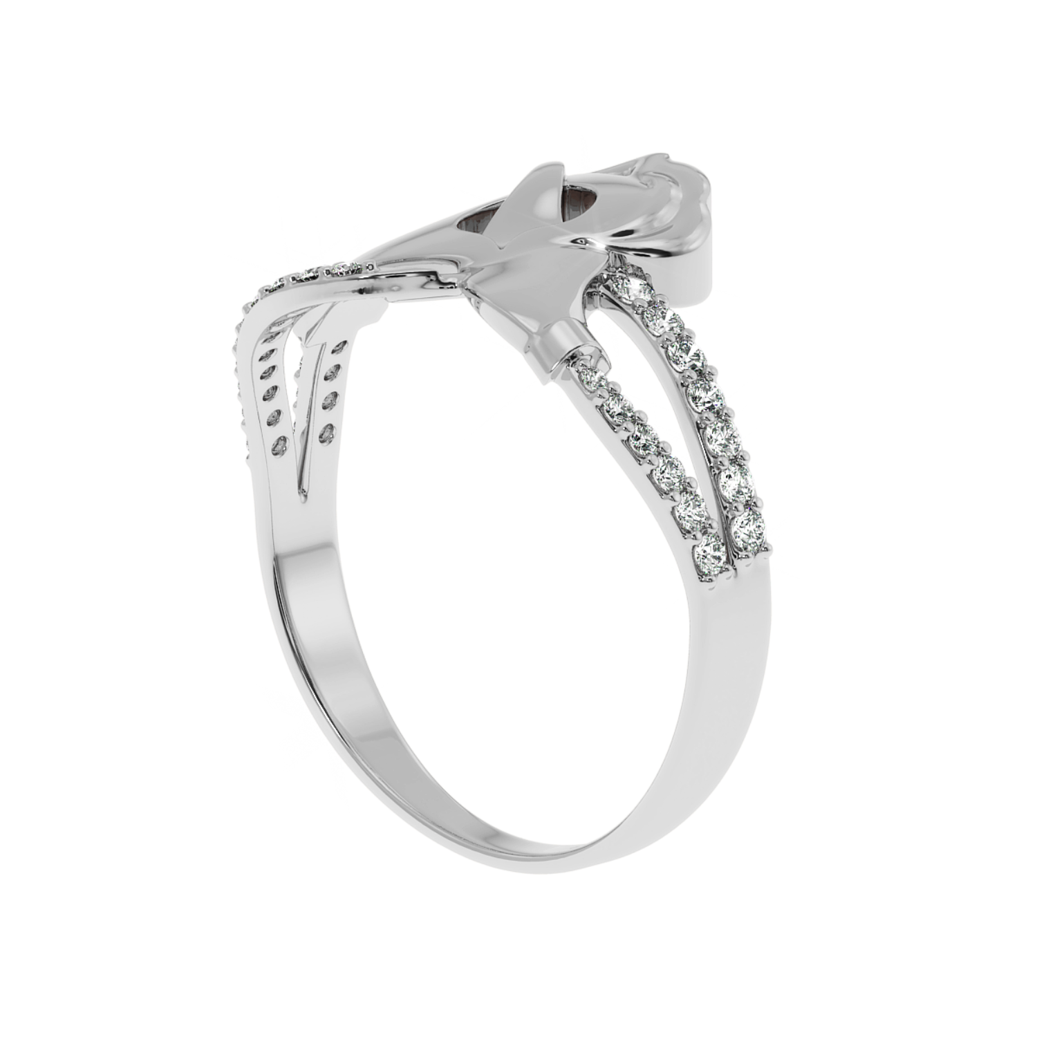 Solitairekart 14K Gold Couple Hands Lab Diamond Ring