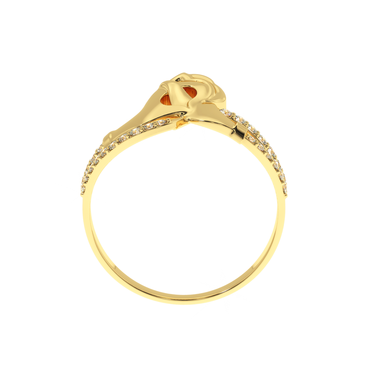 Solitairekart 14K Gold Couple Hands Lab Diamond Ring