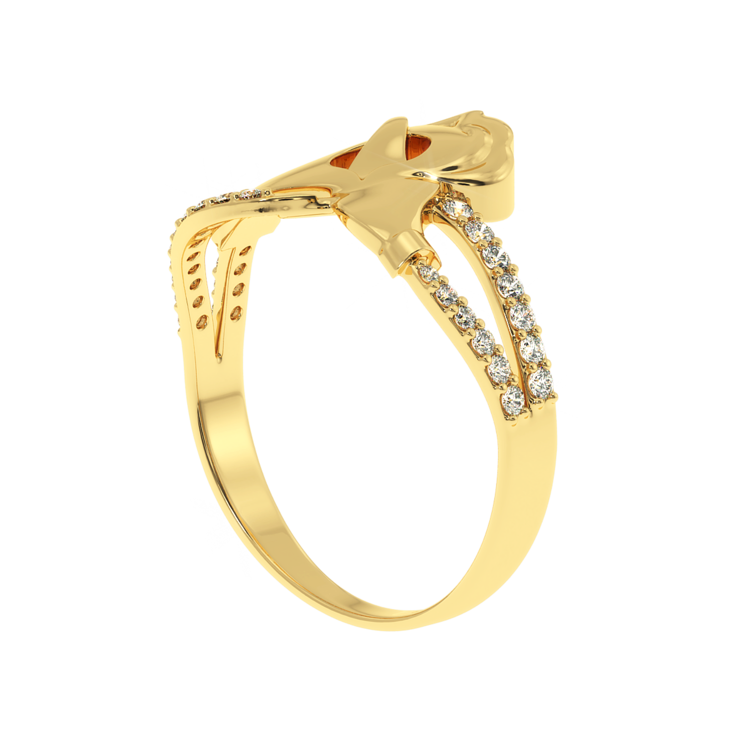 Solitairekart 14K Gold Couple Hands Lab Diamond Ring