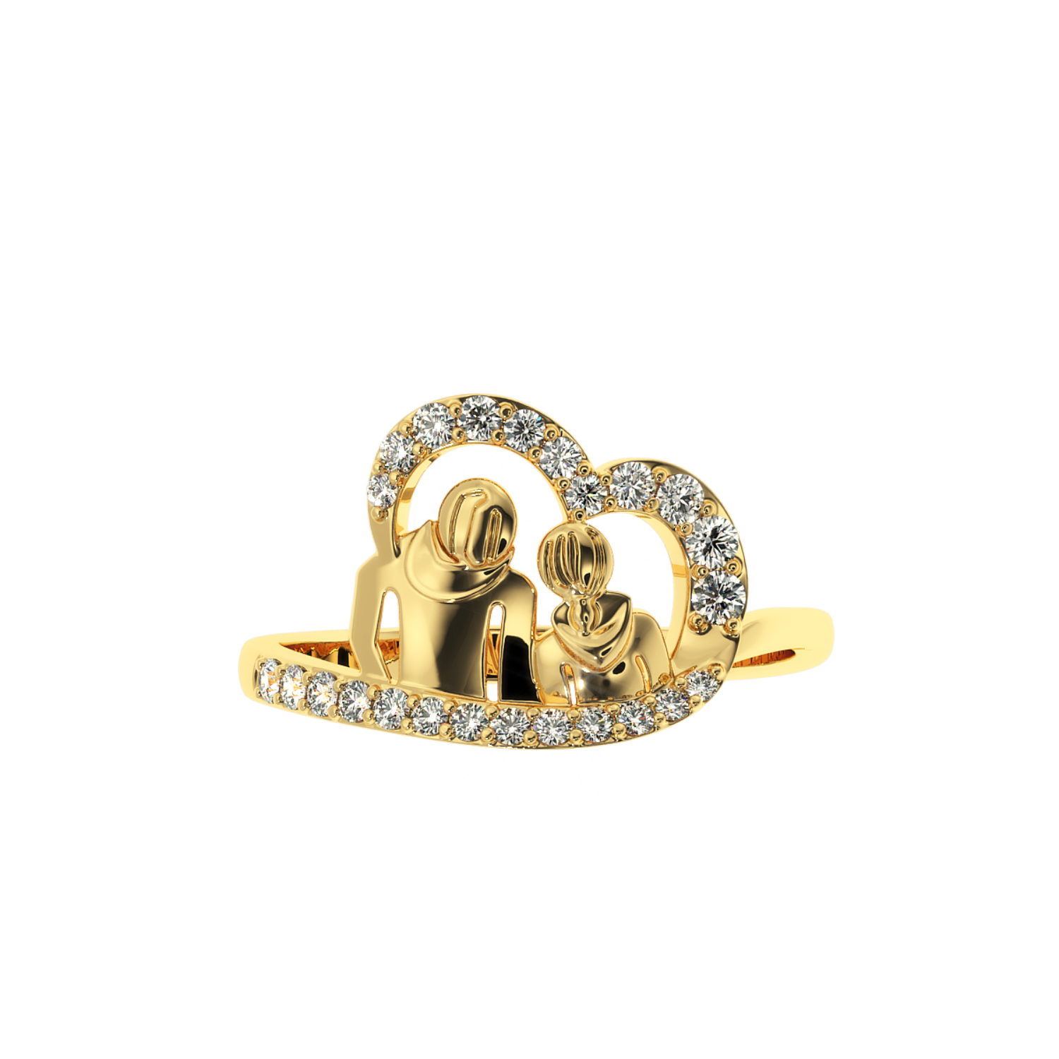 Solitairekart–Boy&Girl Ring 0.31ct Lab Grown Diamond 14K YG