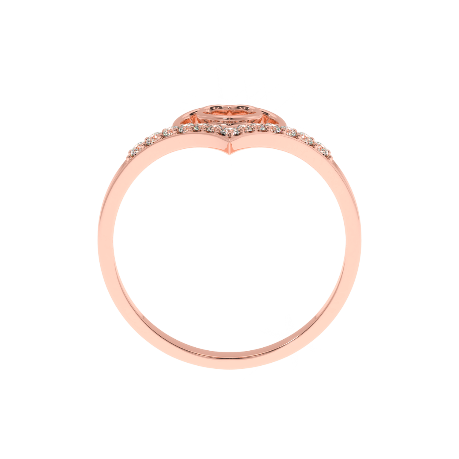 Solitairekart–Heart in Heart Lab Diamond Ring 0.16ct 14K YG