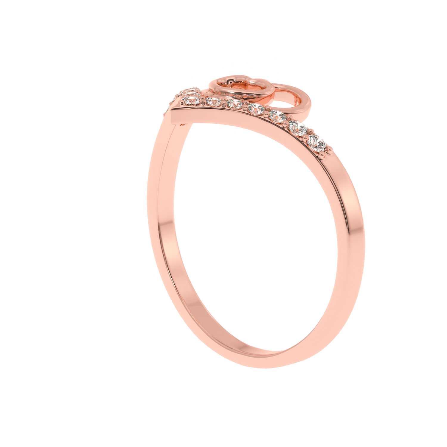 Solitairekart–Heart in Heart Lab Diamond Ring 0.16ct 14K YG