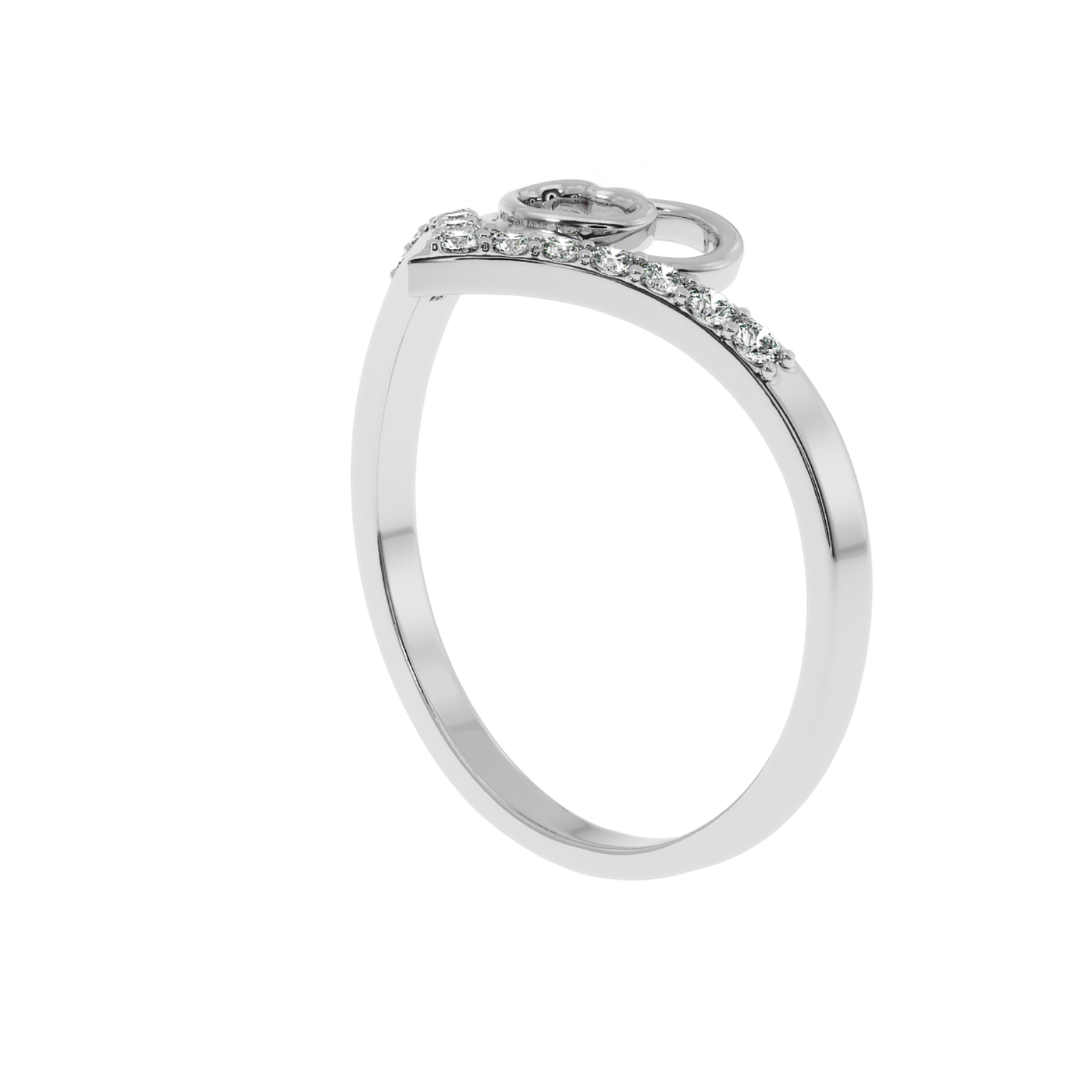 Solitairekart–Heart in Heart Lab Diamond Ring 0.16ct 14K YG