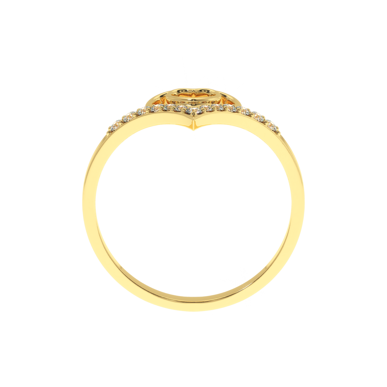 Solitairekart–Heart in Heart Lab Diamond Ring 0.16ct 14K YG