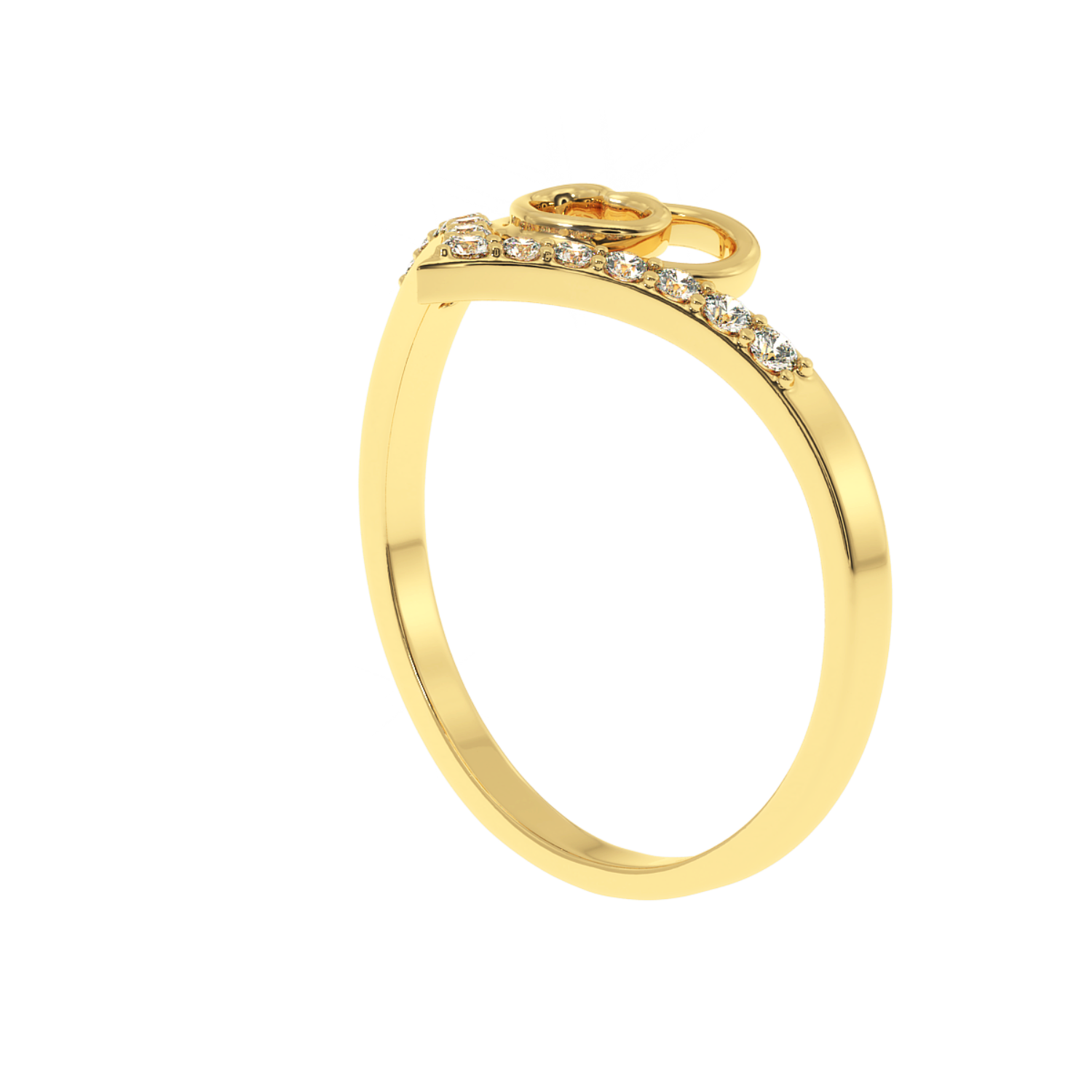 Solitairekart–Heart in Heart Lab Diamond Ring 0.16ct 14K YG