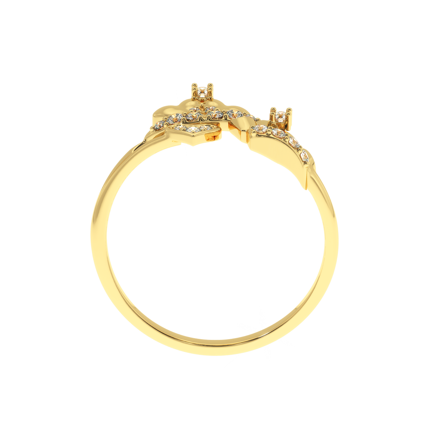 Solitairekart King & Queen Lab Diamond Ring 0.15ct in 14K YG