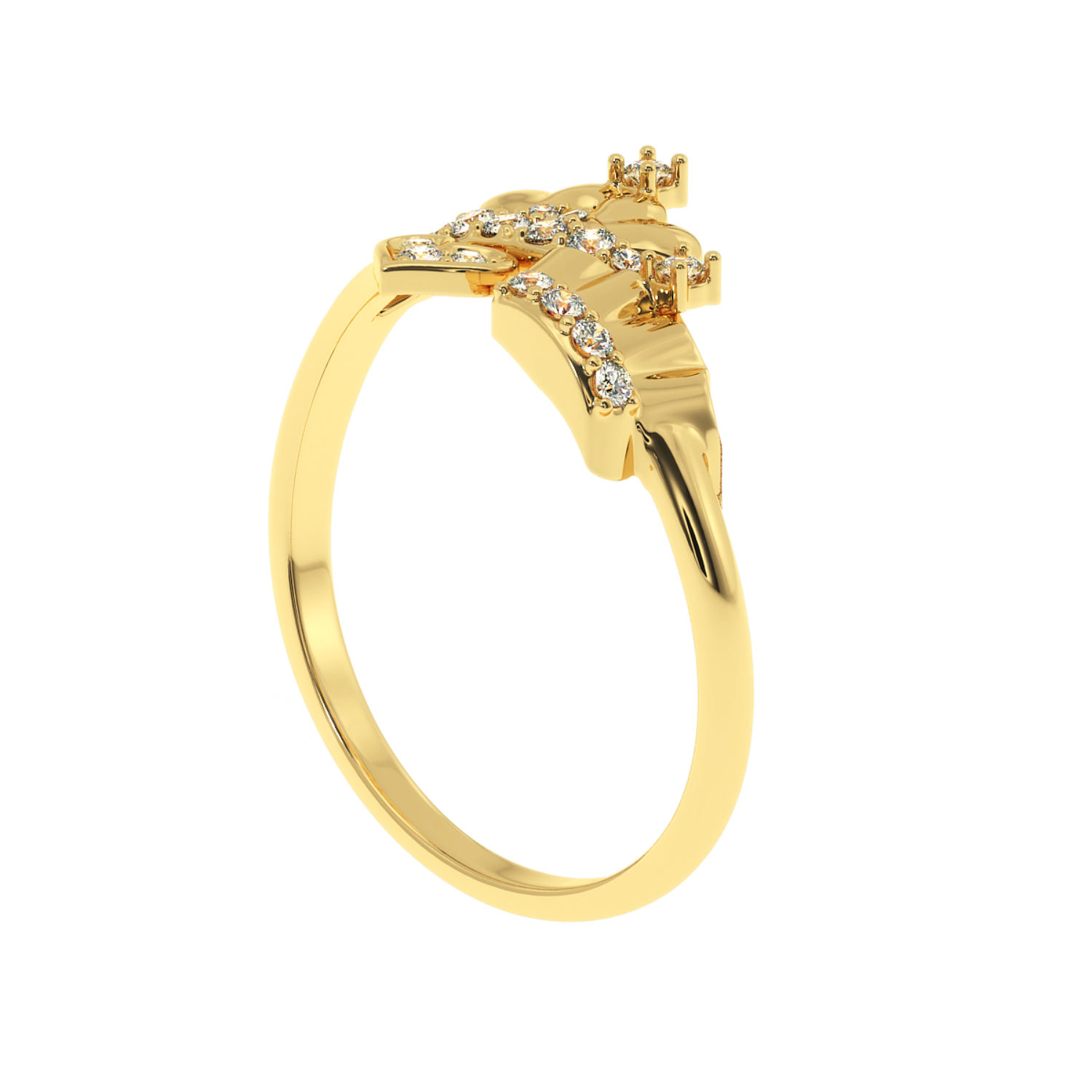 Solitairekart King & Queen Lab Diamond Ring 0.15ct in 14K YG