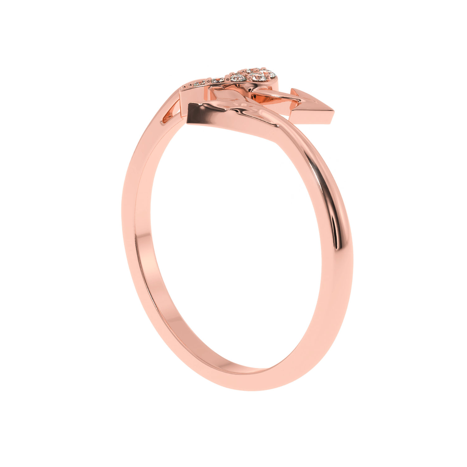 Buy 0.08Ct Cupid’s Arrow Diamond Ring | Solitairekart