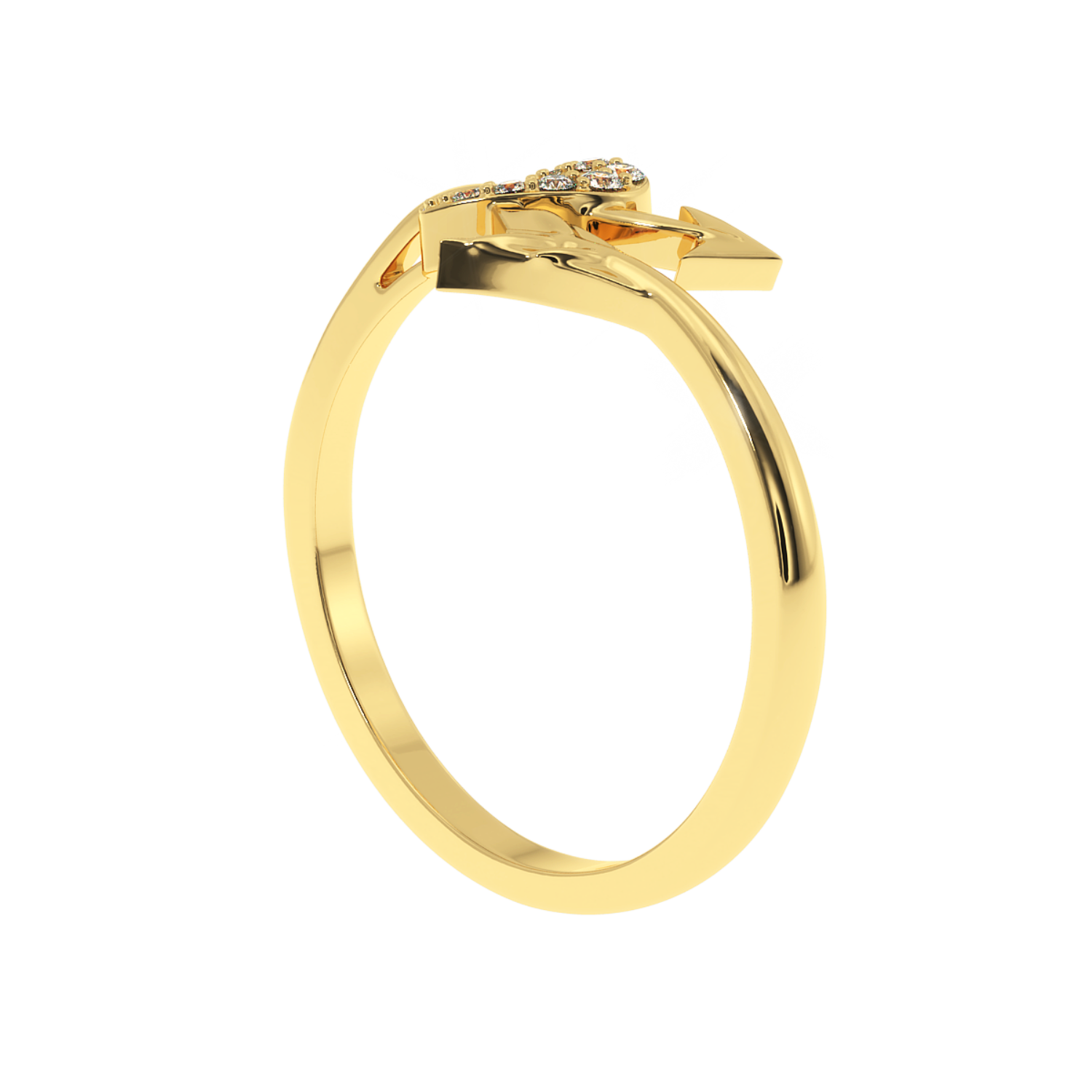 Cupid’s Arrow 0.08ct Lab Diamond Ring 14K YG HI/VS-SI