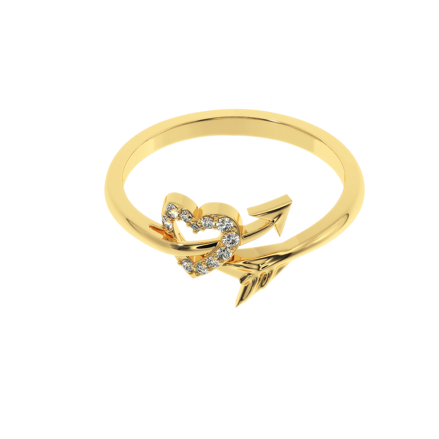 Cupid’s Arrow 0.08ct Lab Diamond Ring 14K YG HI/VS-SI