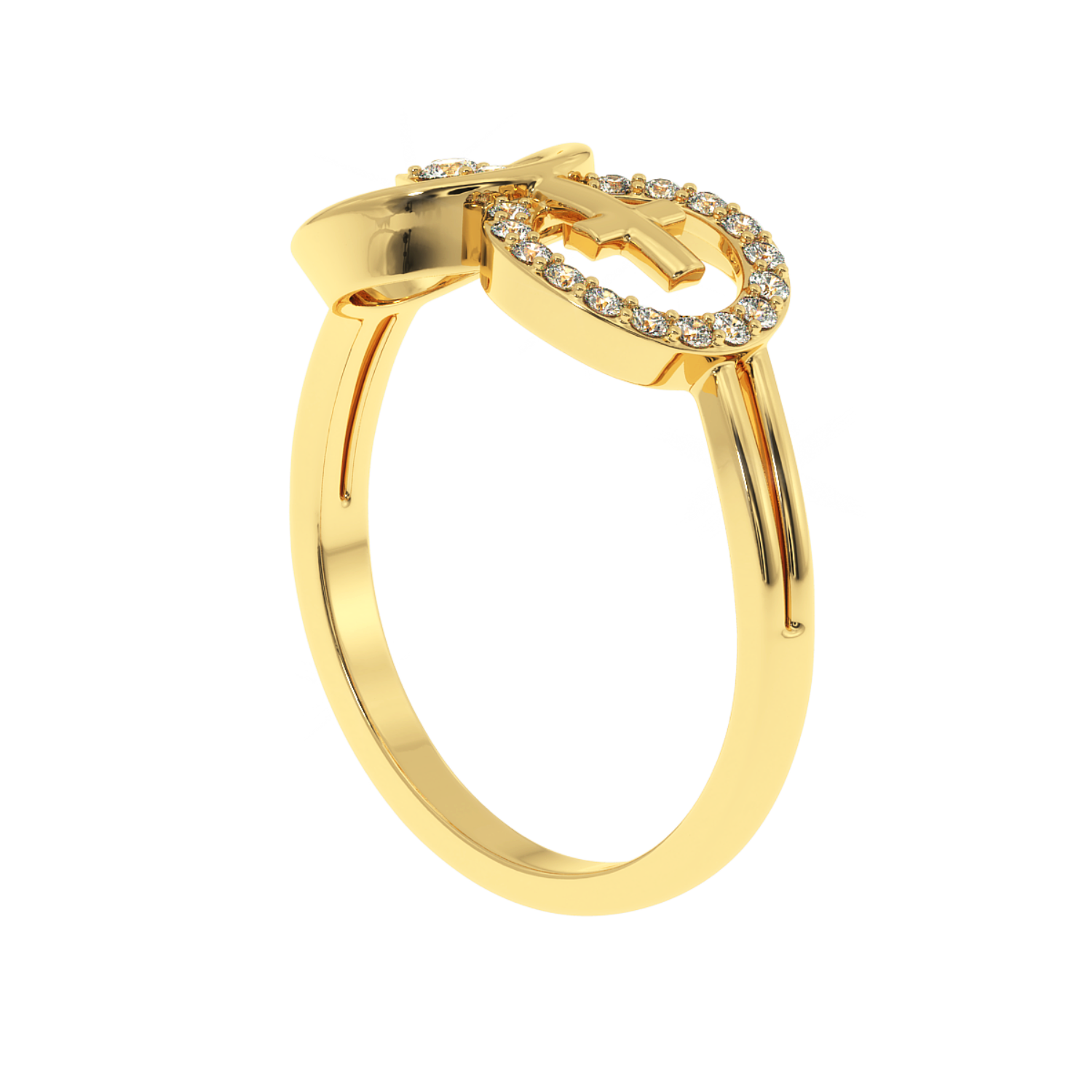 Buy 0.15Ct Faith & Direction Diamond Ring | SolitaireKart