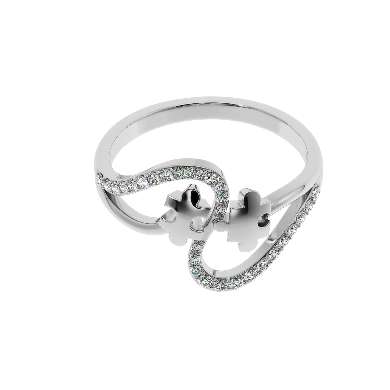 Buy 0.25Ct Perfect Match Puzzle Diamond Ring | SolitaireKart