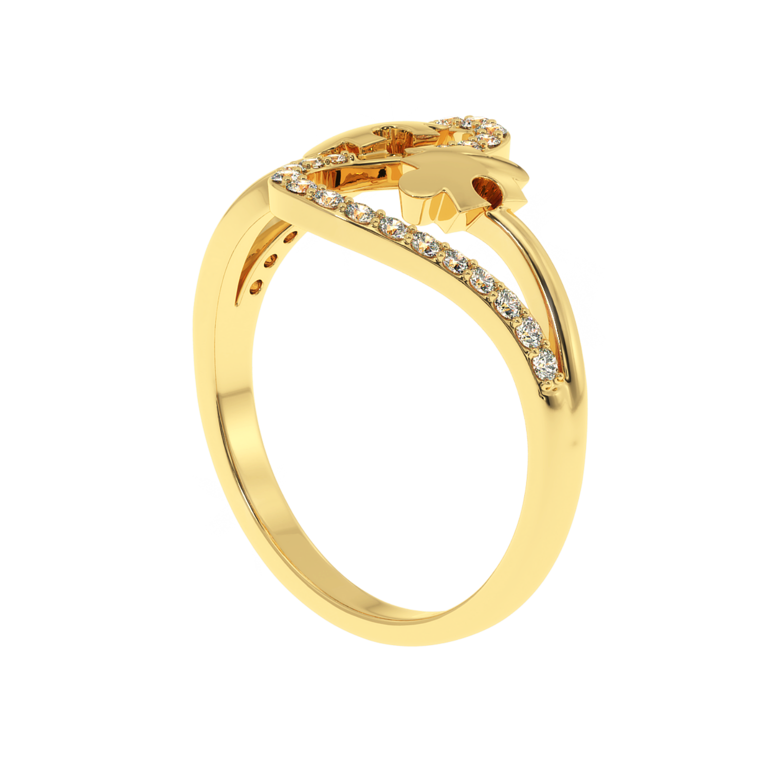 Solitairekart - 0.25 CT Lab Diamond Puzzle Ring in 14K Gold
