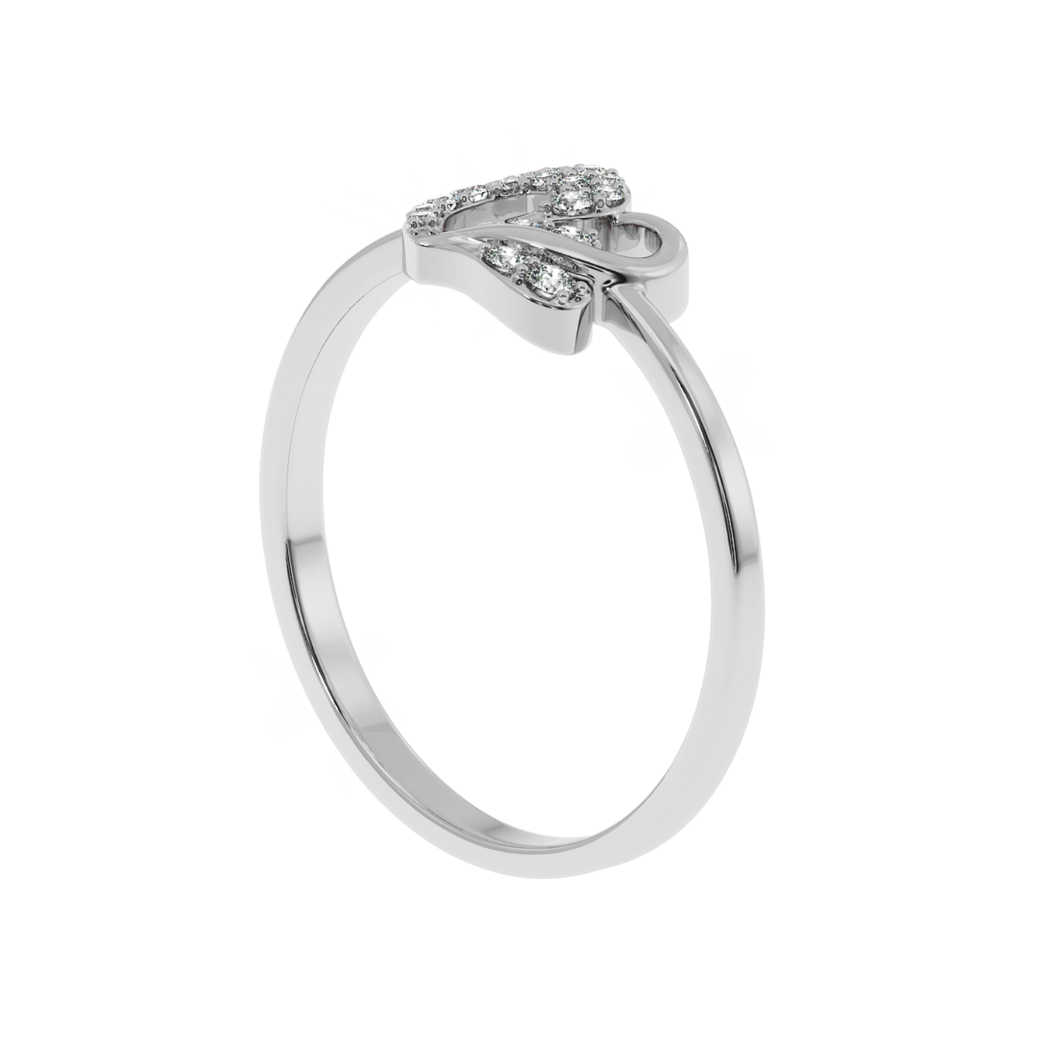 Solitairekart-0.13 CT Lab Diamond Pavé Heart Ring 14K Gold