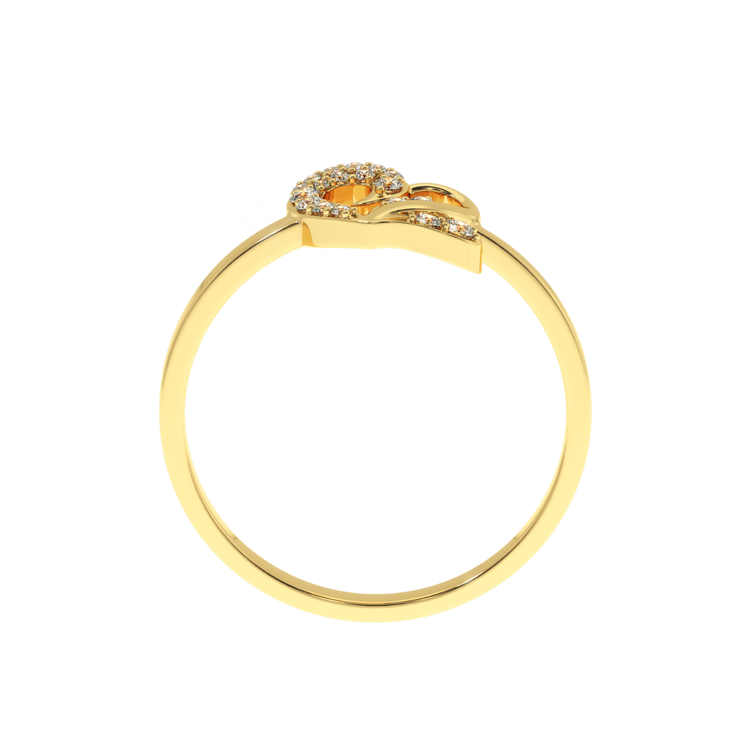 Solitairekart-0.13 CT Lab Diamond Pavé Heart Ring 14K Gold