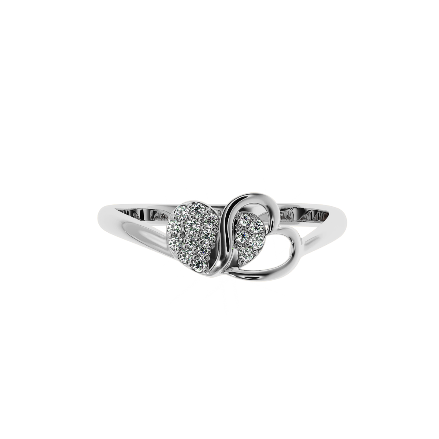 0.12 CT Eternal Love Duo Heart Diamond Ring – 14K Gold