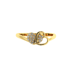 Solitairekart – 0.12 CT Lab Diamond Duo Heart Ring | 14K Yellow Gold