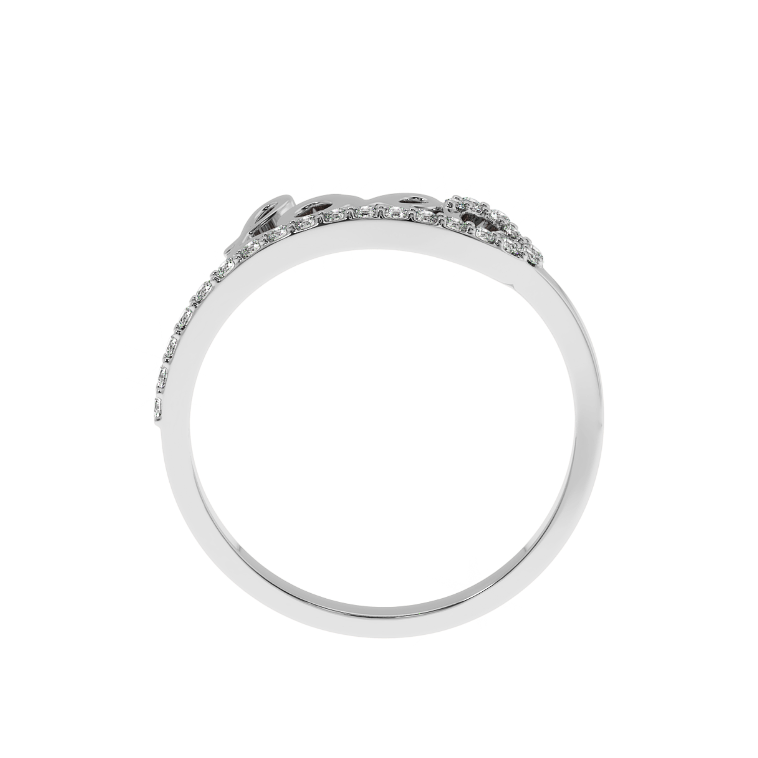 0.19 CT Love Script Heart Lab Diamond Ring in 14K Gold