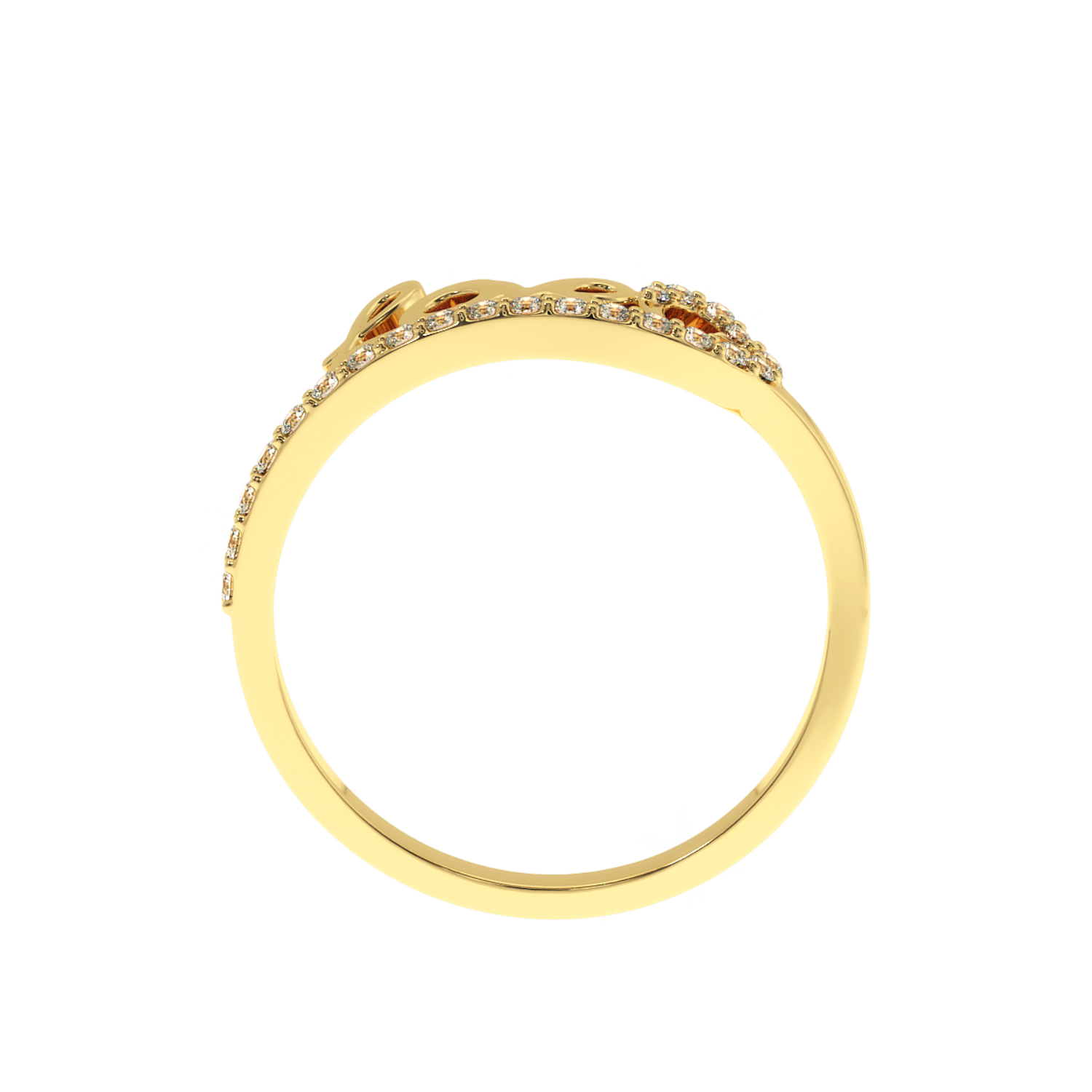 0.19 CT Love Script Heart Lab Diamond Ring in 14K Gold