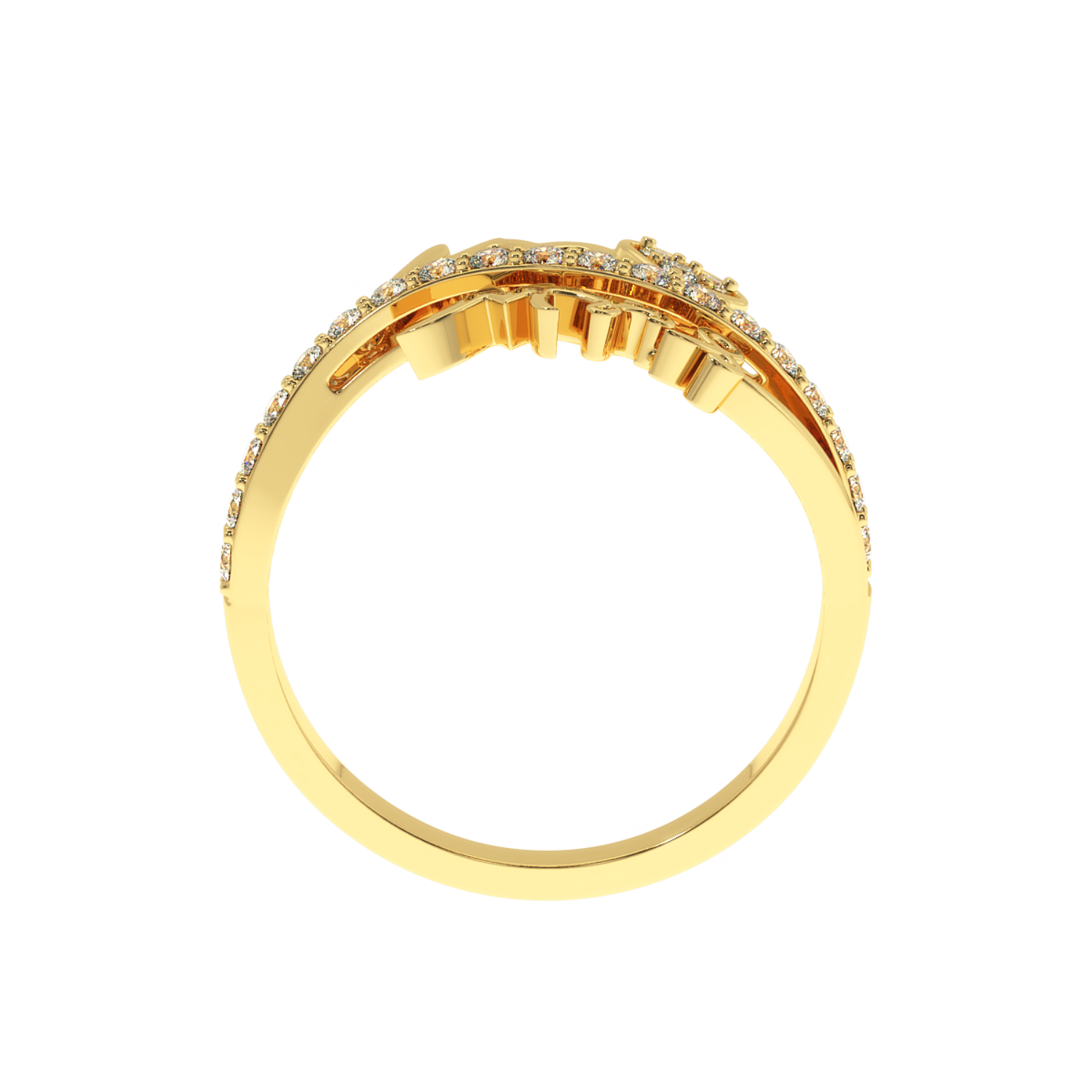 Solitairekart-Mr & Mrs Heart Ring 0.29ct Lab Diamond 14K YG