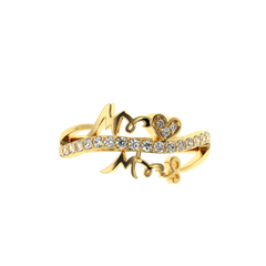 Solitairekart – 0.29 CT Lab Diamond Mr & Mrs Heart Ring | 14K Yellow Gold