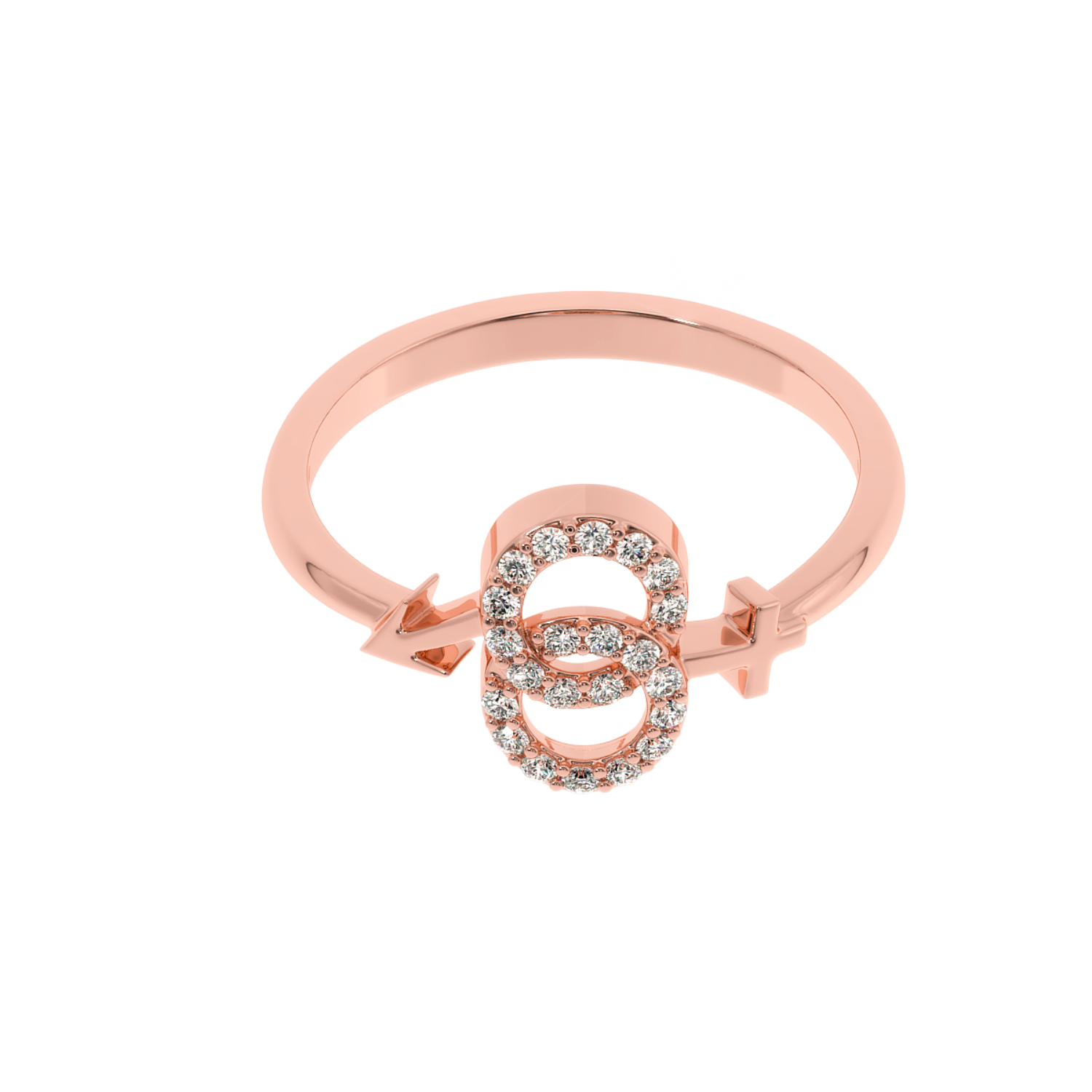 Solitairekart-0.18 CT Lab Grown Infinity Diamond Gold Ring