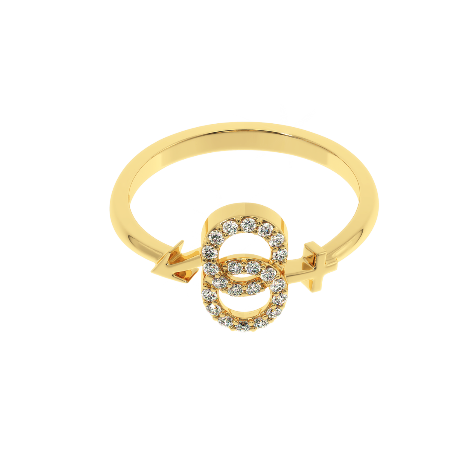 Solitairekart-0.18 CT Lab Grown Infinity Diamond Gold Ring