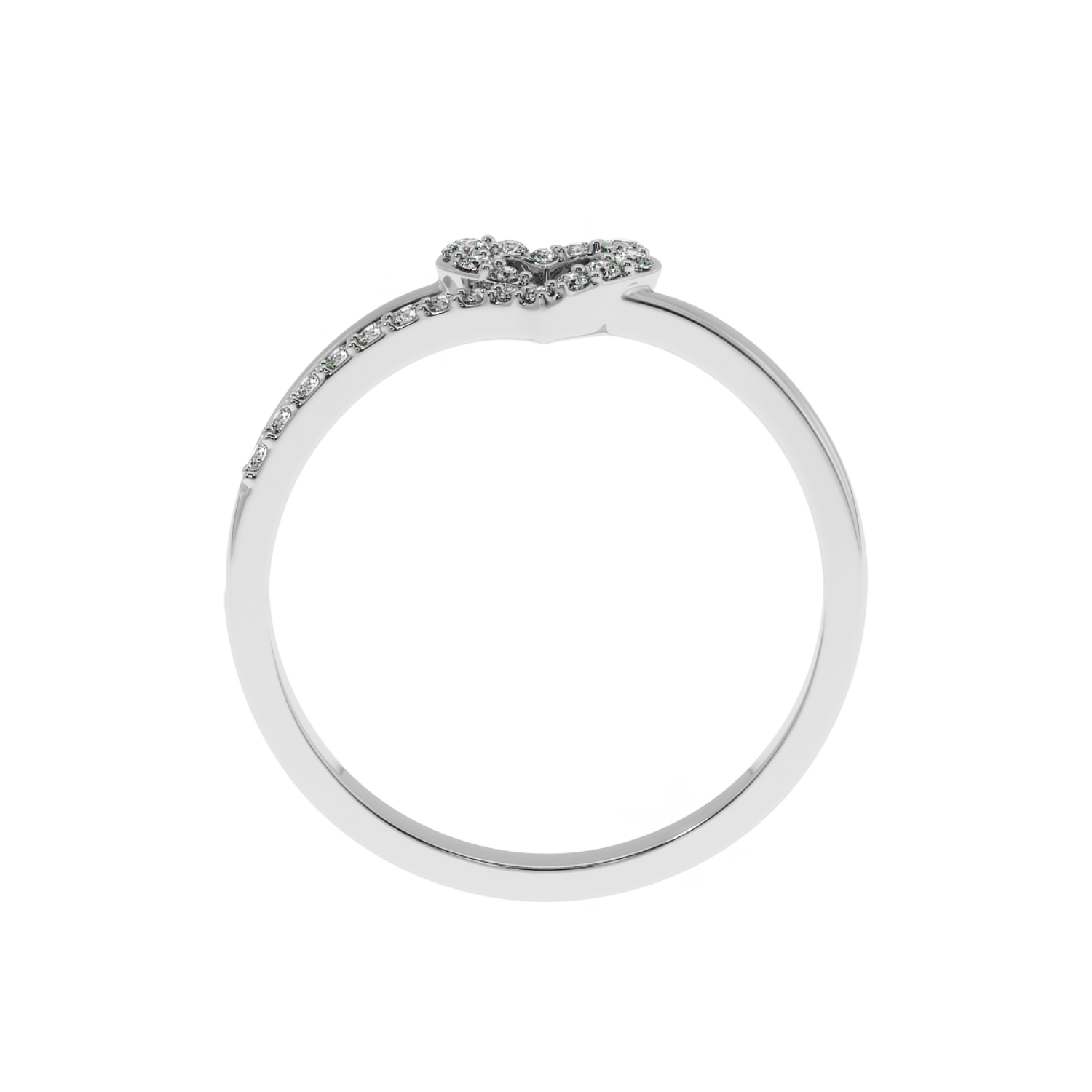 Solitairekart-0.15 CT Lab Grown Diamond Heart Outline Ring