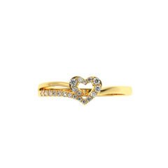 Solitairekart-0.15 CT Lab Grown Diamond Heart Outline Gold Ring