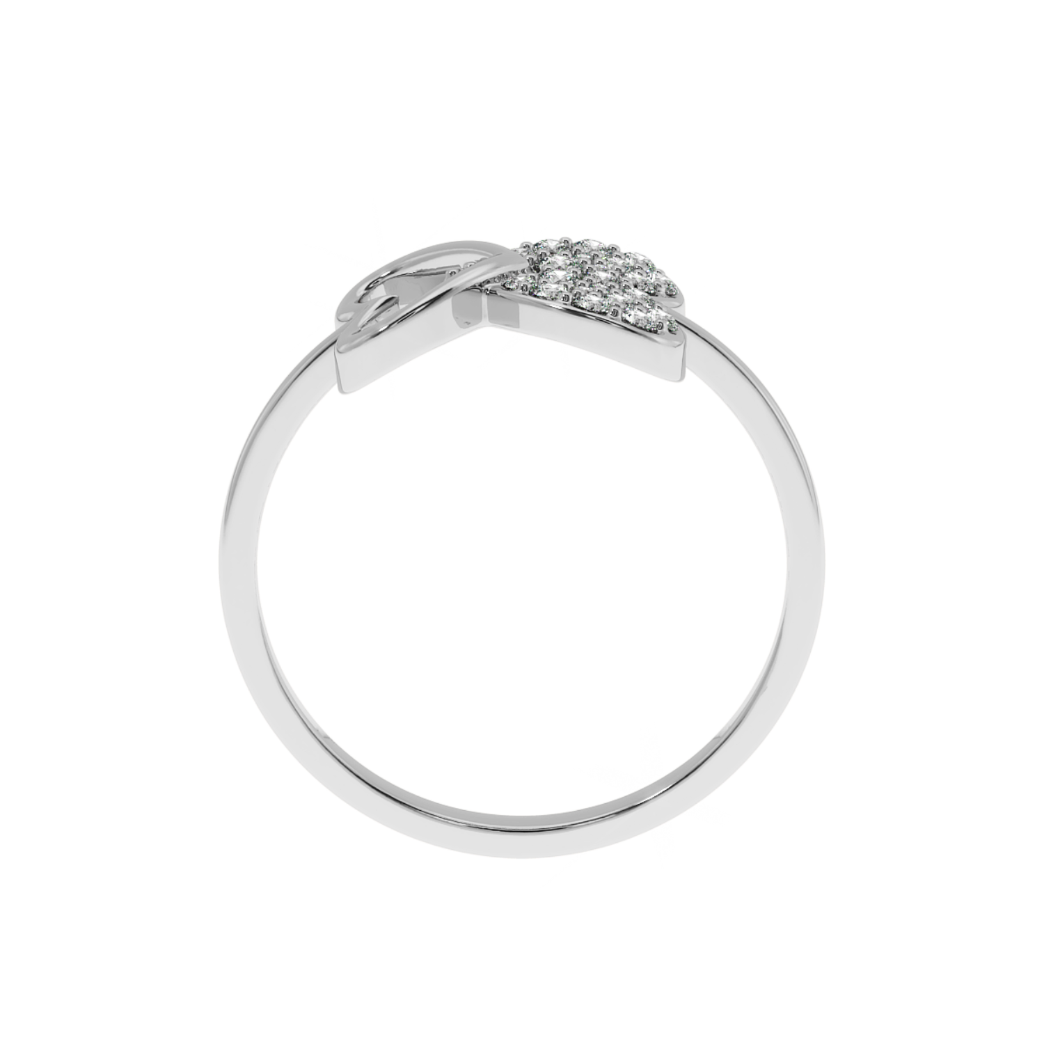 Solitairekart-Double Butterfly Heart Ring 0.23ct Lab Diamond