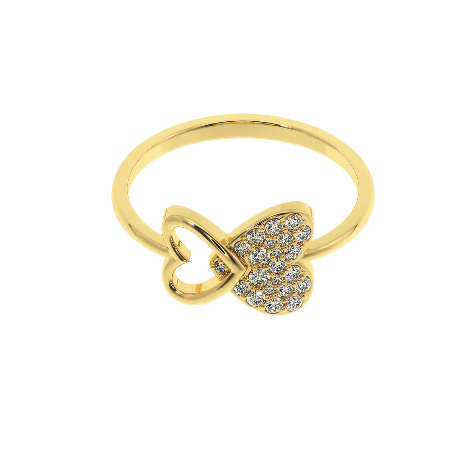 Buy Forever Bond Heart Ring Natural Diamonds |Solitairekart