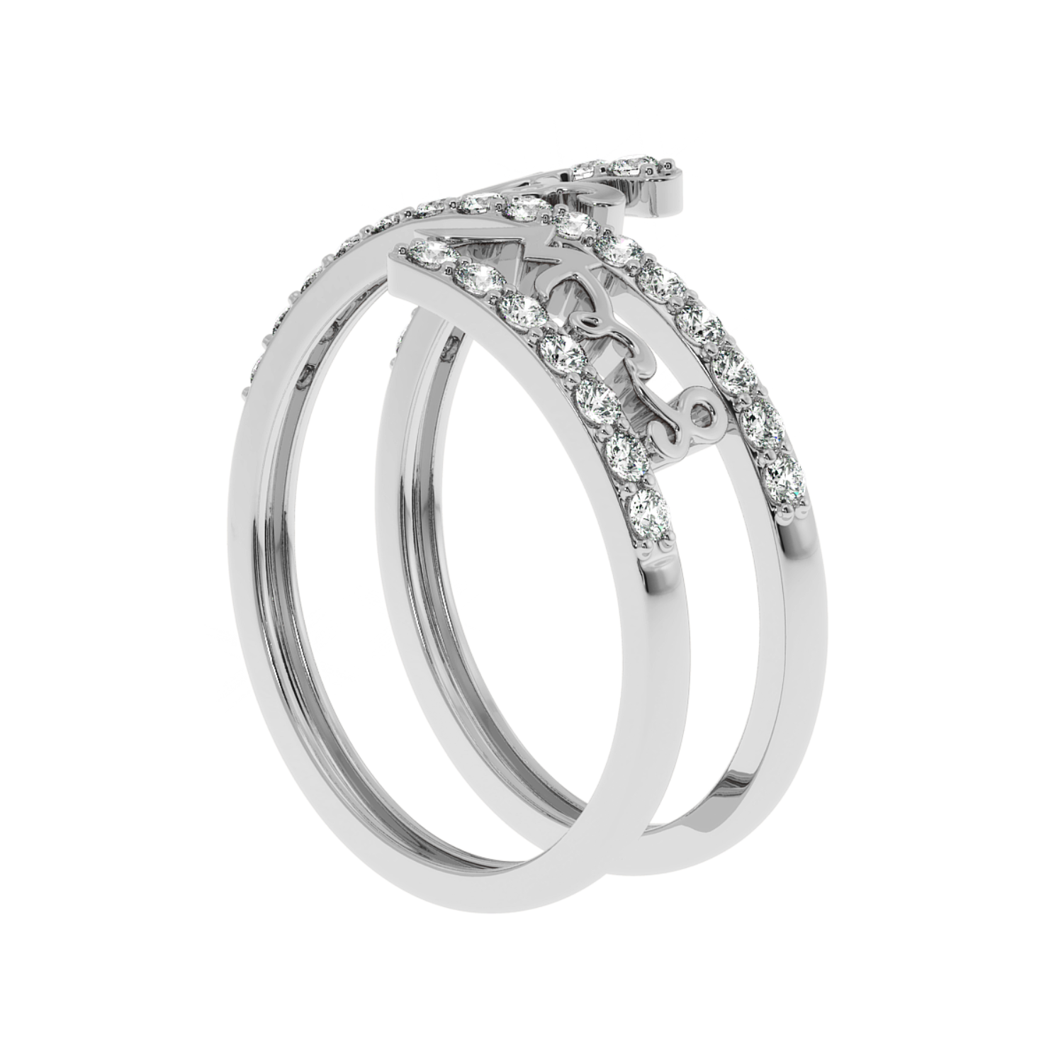 Solitairekart-0.41 CT Happily Ever After Lab Diamond Ring