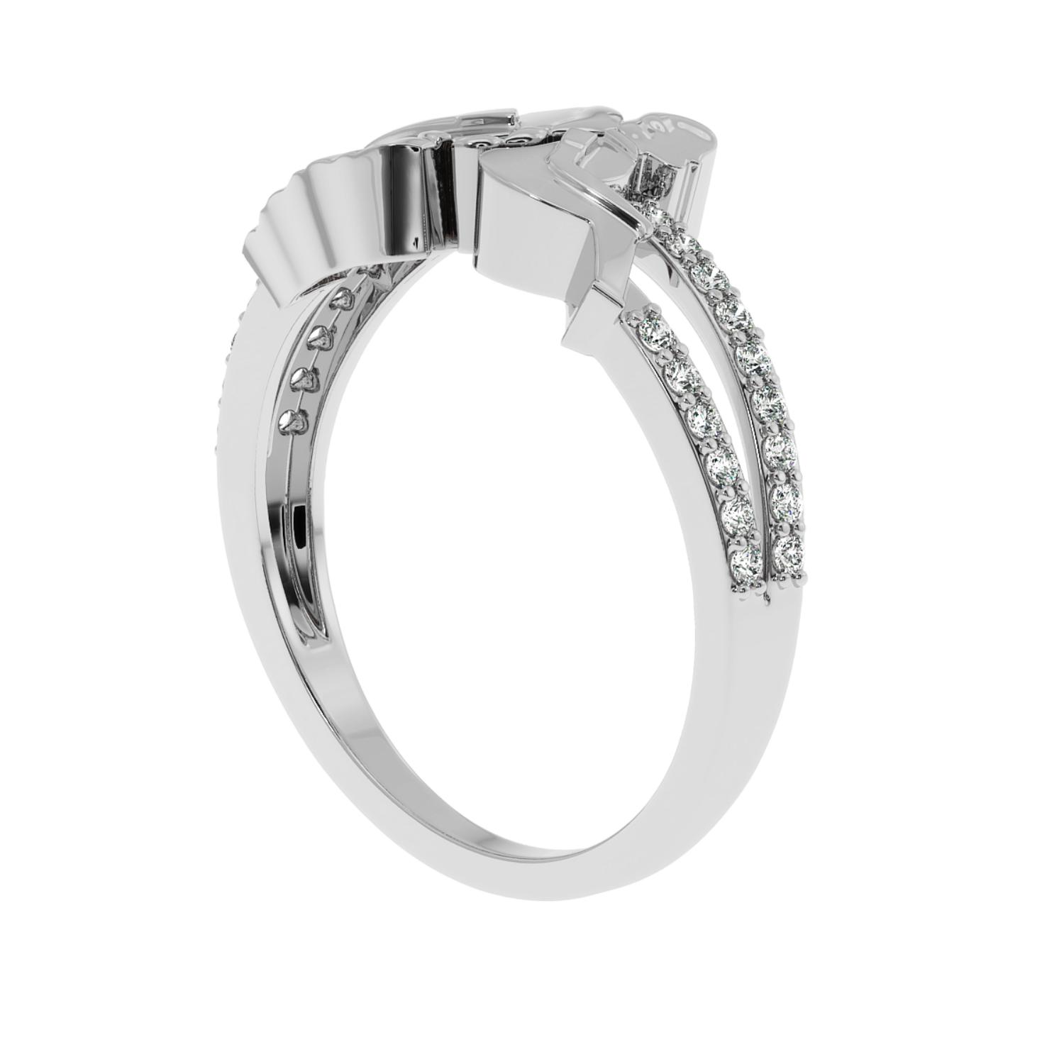 Solitairekart 0.24 CT Lab Grown Diamond You & Me Ring