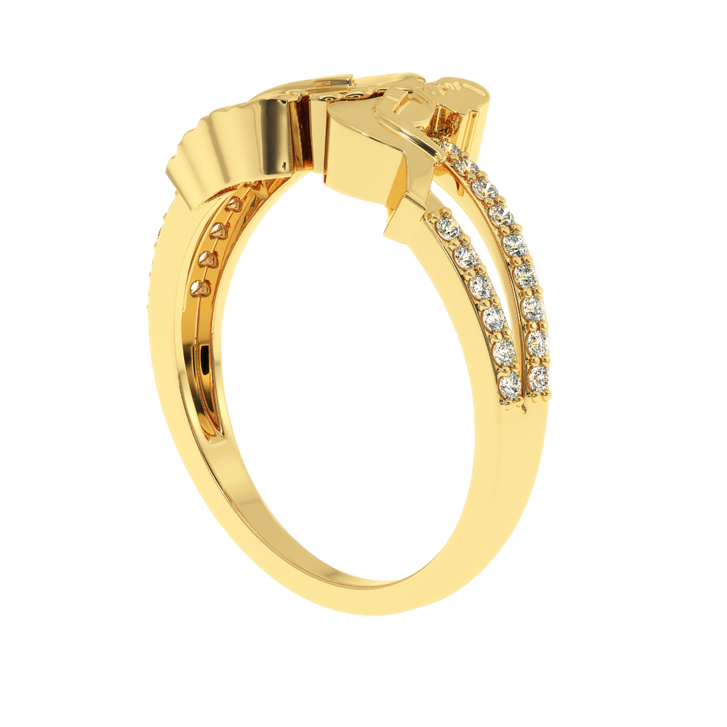 Solitairekart 0.24 CT Lab Grown Diamond You & Me Ring