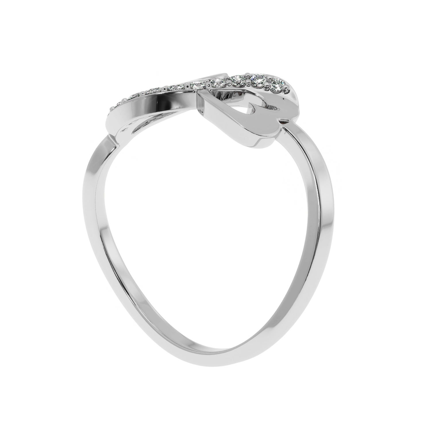 Solitairekart 0.09 CT Lab Diamond Connected Hearts Ring