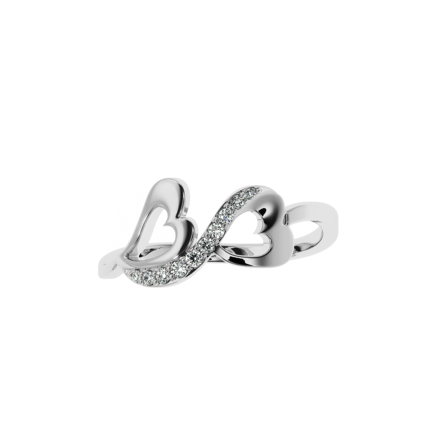 Buy Hearts Promise Ring Natural Diamonds | Solitairekart