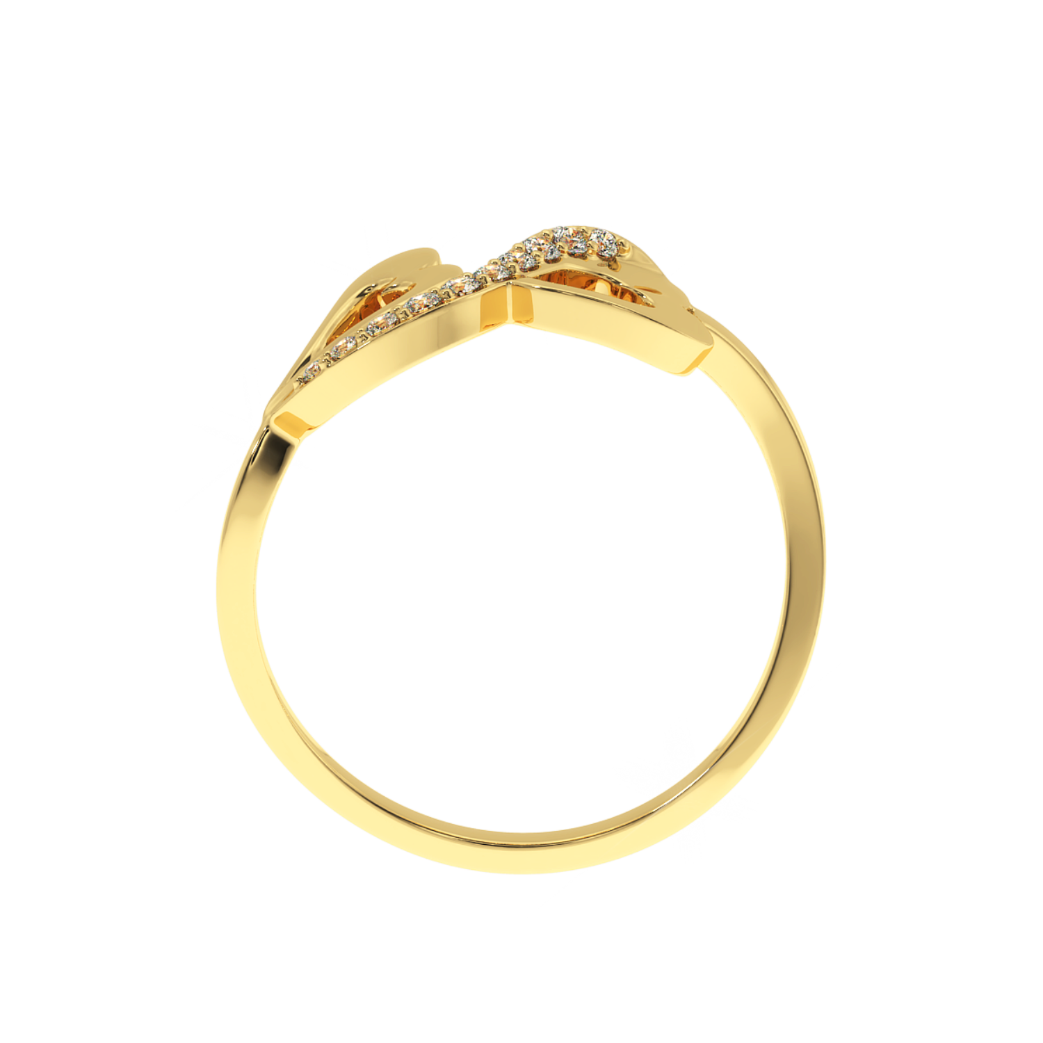 Solitairekart 0.09 CT Lab Diamond Connected Hearts Ring