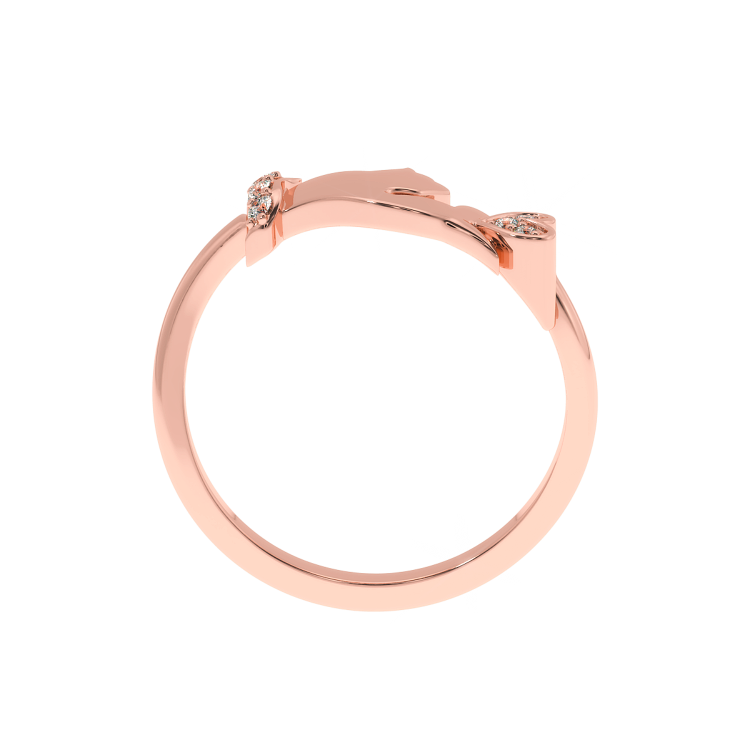 Solitairekart-0.06 CT Lab Diamond Korean Finger Heart Ring