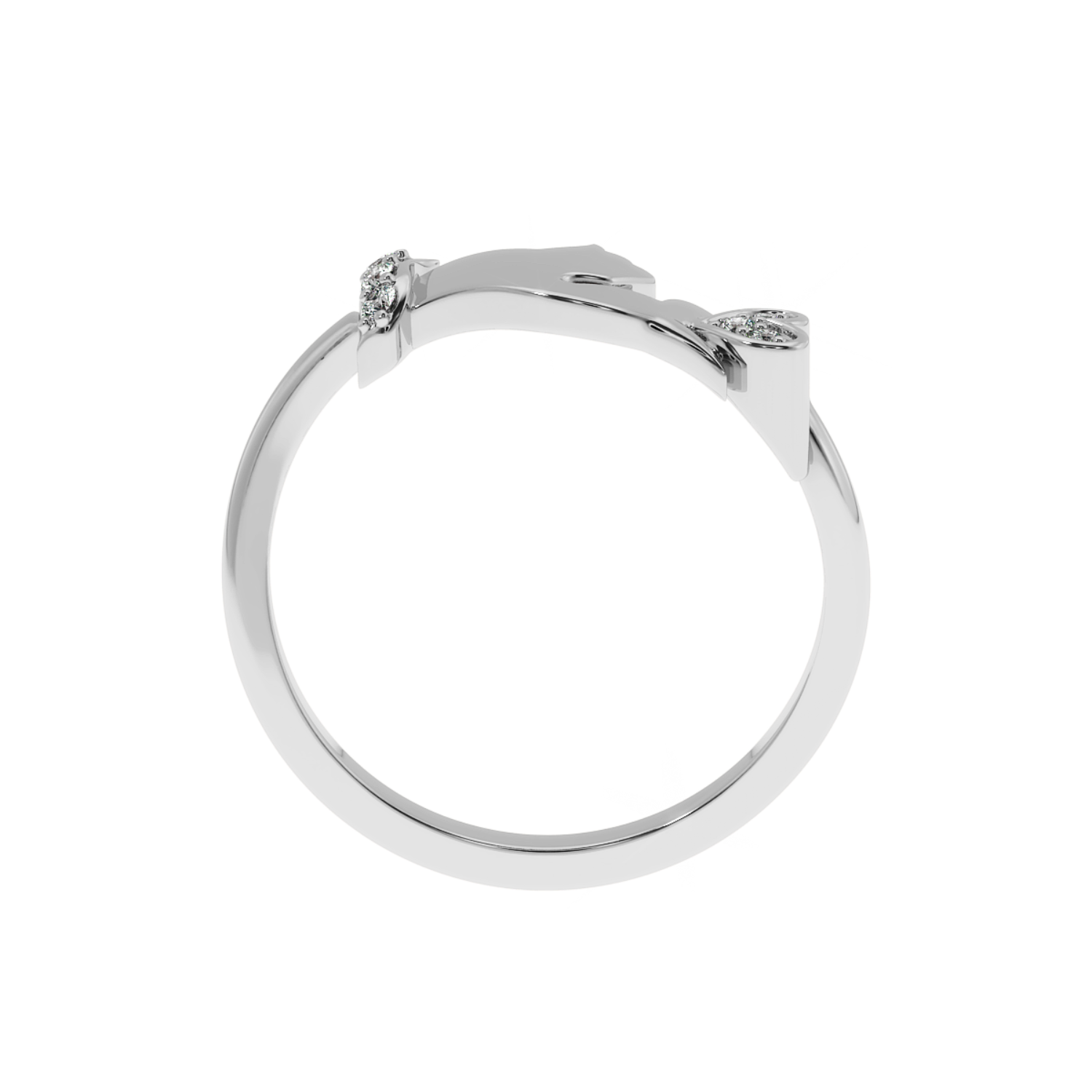 Solitairekart-0.06 CT Lab Diamond Korean Finger Heart Ring