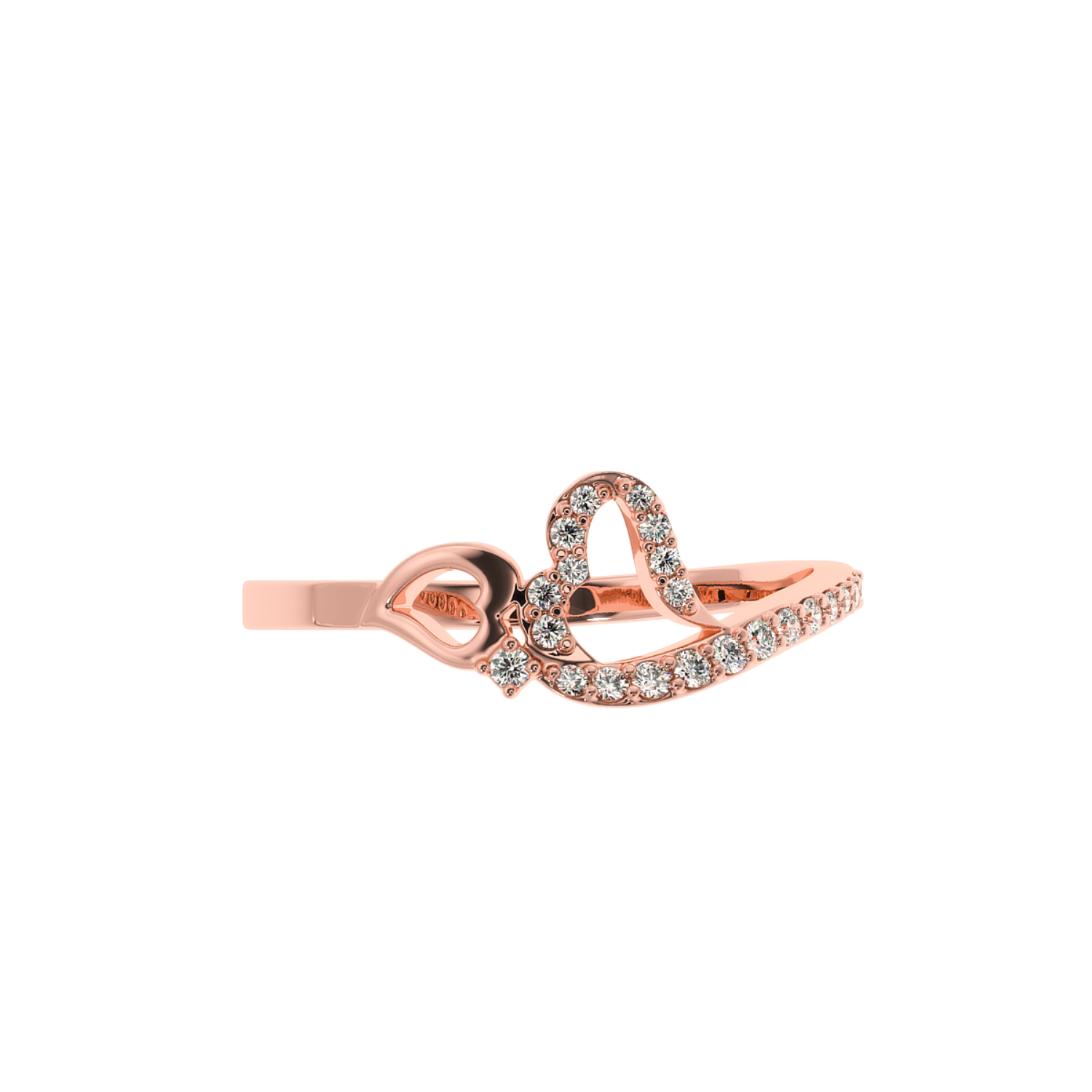 Solitairekart 0.15 CT Lab Diamond Key to My Heart Gold Ring